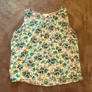 Blue and White Floral Tank Top